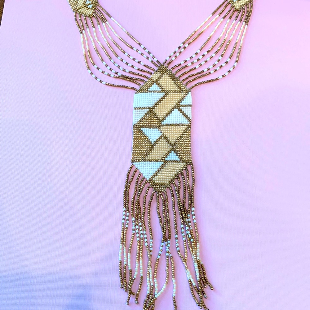 Geometric beaded necklace